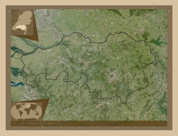 Noord Brabant Province Netherlands Low Resolution Satellite Map Corner Auxiliary — Stock Photo, Image