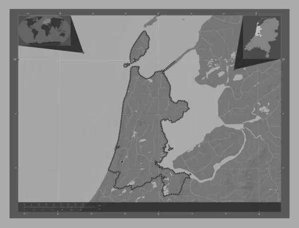 Noord Holland Provincia Holanda Mapa Elevación Bilevel Con Lagos Ríos — Foto de Stock