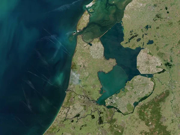 Noord Holland Provinsen Nederländerna Högupplöst Satellitkarta — Stockfoto