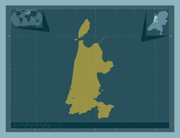 Noord Holland Província Holanda Forma Cor Sólida Mapa Localização Auxiliar — Fotografia de Stock