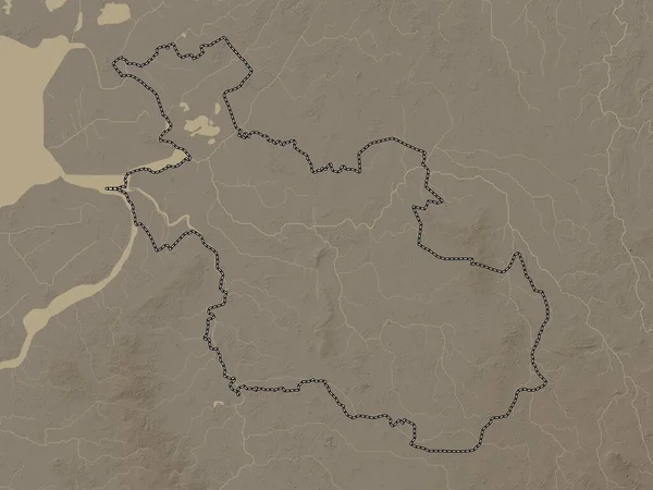 Overijssel Provincia Dei Paesi Bassi Mappa Elevazione Colorata Toni Seppia — Foto Stock