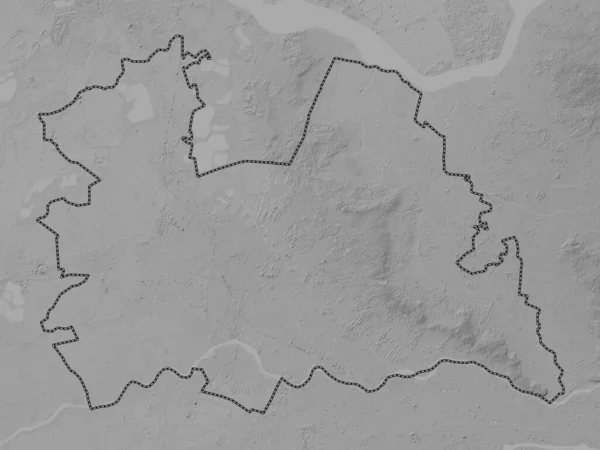Utrecht Provinsen Nederländerna Grayscale Höjdkarta Med Sjöar Och Floder — Stockfoto