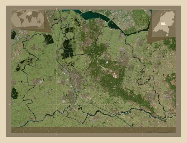 Utrecht Prowincja Niderlandów Mapa Satelity Wysokiej Rozdzielczości Pomocnicze Mapy Położenia — Zdjęcie stockowe