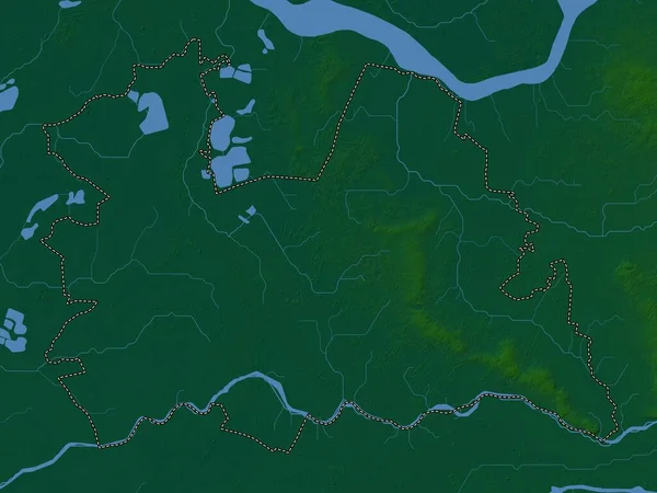 stock image Utrecht, province of Netherlands. Colored elevation map with lakes and rivers