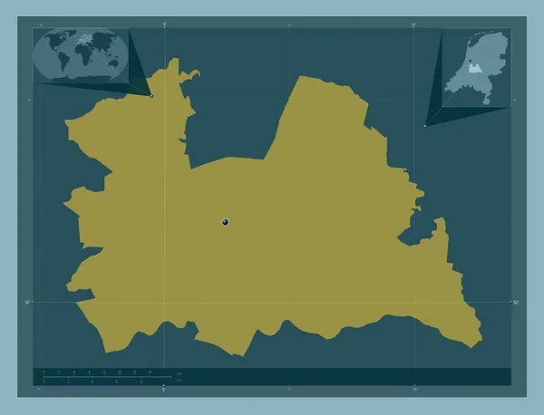 Утрехт Провінція Нідерланди Твердий Колір Кутові Допоміжні Карти Місцезнаходження — стокове фото