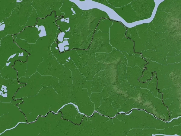 乌得勒支 带有湖泊和河流的Wiki风格的高程图 — 图库照片