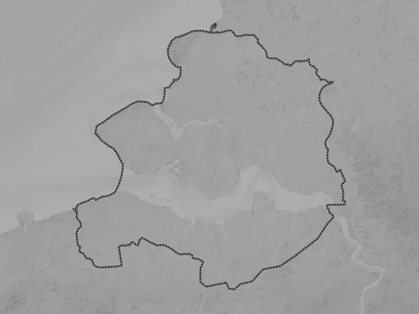 Zeeland Província Holanda Mapa Elevação Escala Cinza Com Lagos Rios — Fotografia de Stock