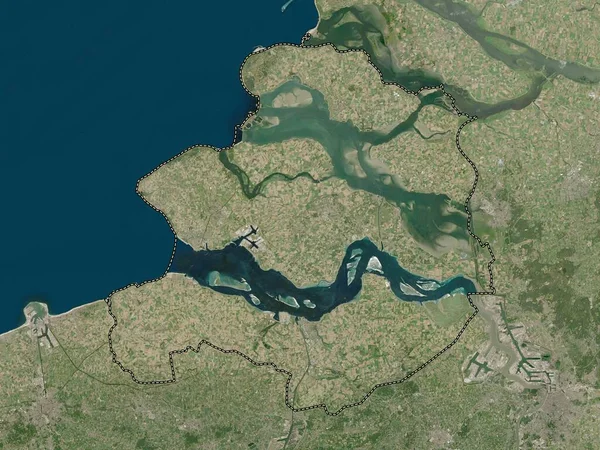 Zelanda Provincia Países Bajos Mapa Satelital Baja Resolución — Foto de Stock