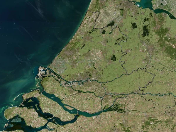 Zuid Holland Provinsen Nederländerna Högupplöst Satellitkarta — Stockfoto