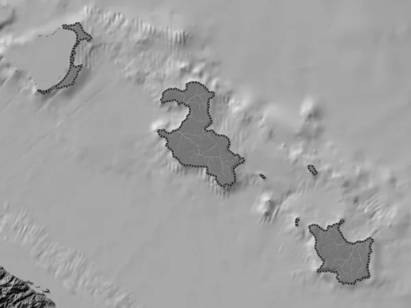 Iles Loyaute Provincia Nueva Caledonia Mapa Elevación Bilevel Con Lagos — Foto de Stock