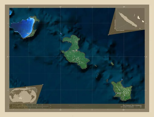 Iles Loyaute Province New Caledonia High Resolution Satellite Map Locations — Stock Photo, Image