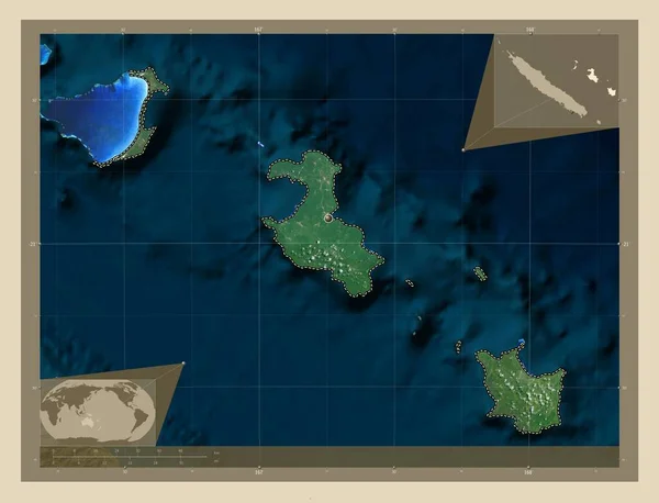 Iles Loyaute Província Nova Caledónia Mapa Satélite Alta Resolução Mapa — Fotografia de Stock