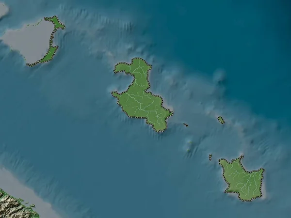 Iles Loyaute Província Nova Caledónia Mapa Elevação Colorido Estilo Wiki — Fotografia de Stock