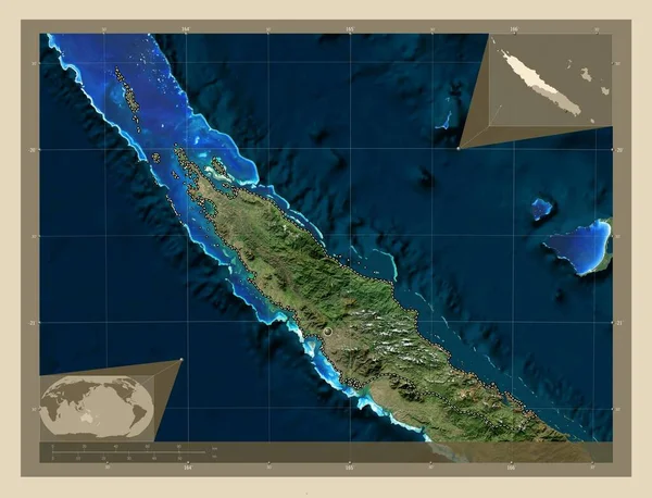 Nord Provincie Nieuw Caledonië Satellietkaart Met Hoge Resolutie Hulplocatiekaarten Hoek — Stockfoto