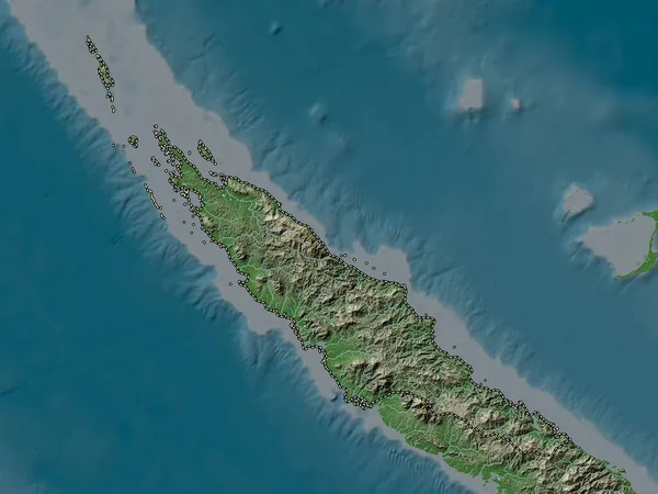 Nord Provincia Della Nuova Caledonia Mappa Dell Elevazione Colorata Stile — Foto Stock