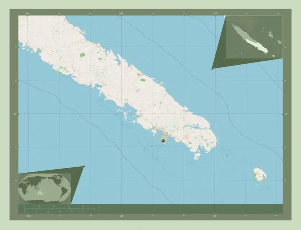 Sud Provincie Nová Kaledonie Otevřít Mapu Ulice Pomocné Mapy Polohy — Stock fotografie
