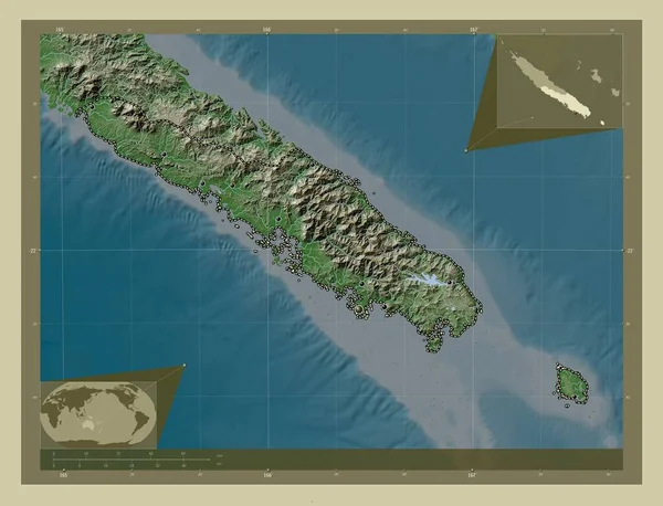 Sud Provincia Della Nuova Caledonia Mappa Elevazione Colorata Stile Wiki — Foto Stock