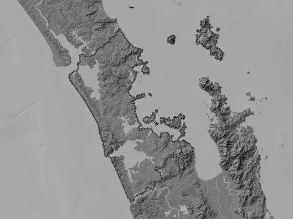 Auckland Regional Council New Zealand Bilevel Elevation Map Lakes Rivers — Stock Photo, Image