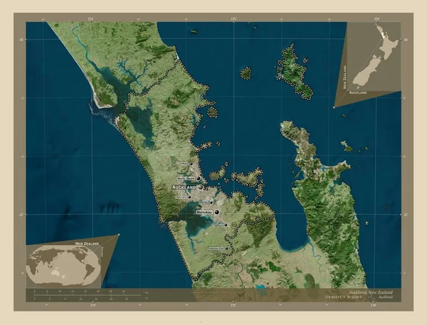Ώκλαντ Περιφερειακό Συμβούλιο Της Νέας Ζηλανδίας Υψηλής Ανάλυσης Δορυφορικός Χάρτης — Φωτογραφία Αρχείου
