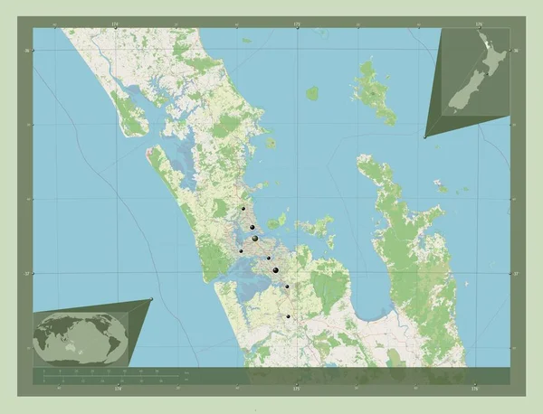 Auckland Consejo Regional Nueva Zelanda Open Street Map Ubicaciones Las —  Fotos de Stock