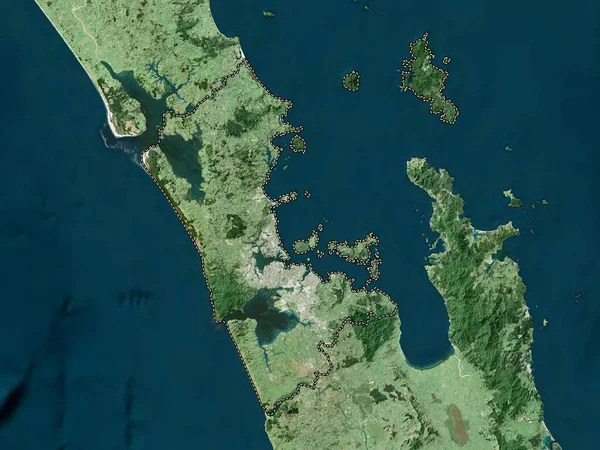 Auckland Regional Council New Zealand Low Resolution Satellite Map — Stock Photo, Image