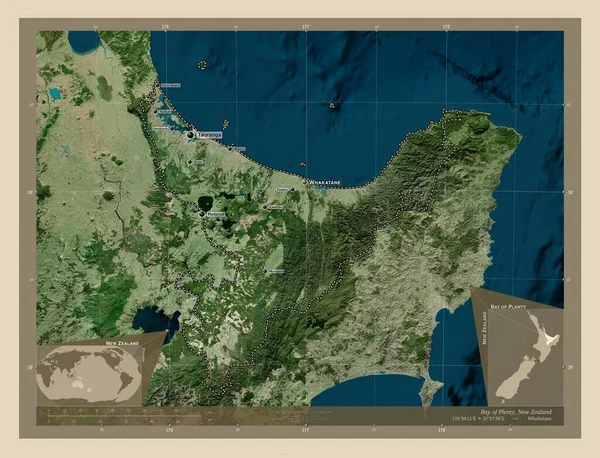 Залив Изобилия Региональный Совет Новой Зеландии Спутниковая Карта Высокого Разрешения — стоковое фото