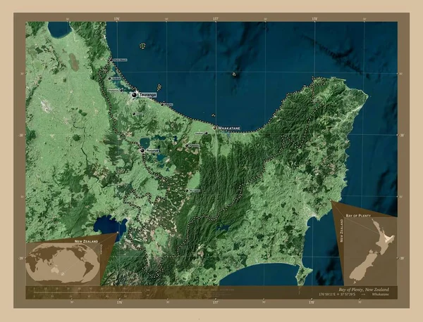 Κόλπος Αφθονίας Περιφερειακό Συμβούλιο Της Νέας Ζηλανδίας Δορυφορικός Χάρτης Χαμηλής — Φωτογραφία Αρχείου