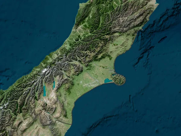 Кентербері Регіональна Рада Нової Зеландії Супутникова Карта Високої Роздільної Здатності — стокове фото
