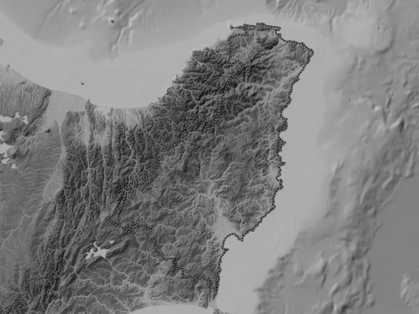 Гисборн Региональный Совет Новой Зеландии Карта Высот Оттенках Серого Озерами — стоковое фото