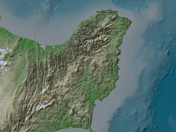 Gisborne Consiglio Regionale Della Nuova Zelanda Mappa Dell Elevazione Colorata — Foto Stock