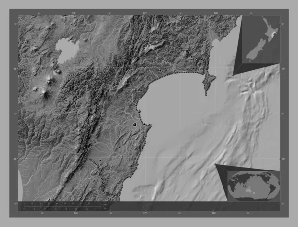 Затока Хоук Регіональна Рада Нової Зеландії Білевелівська Карта Висот Озерами — стокове фото