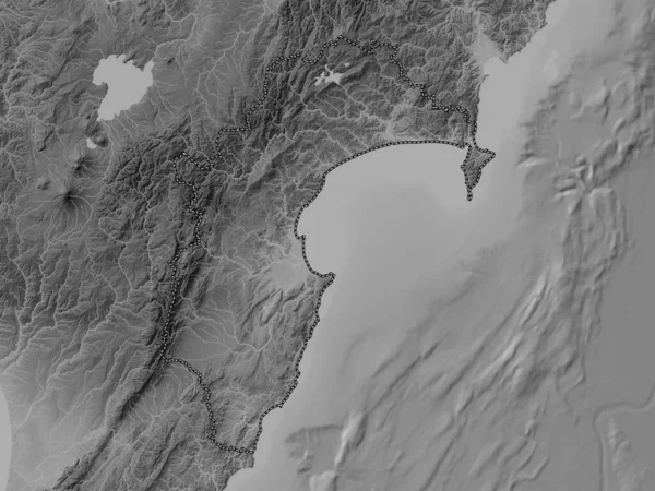 Hawke湾 新西兰区域委员会 带有湖泊和河流的灰度高程图 — 图库照片