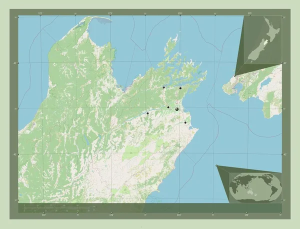 Мальборо Унитарное Управление Новой Зеландии Карта Улиц Места Расположения Крупных — стоковое фото
