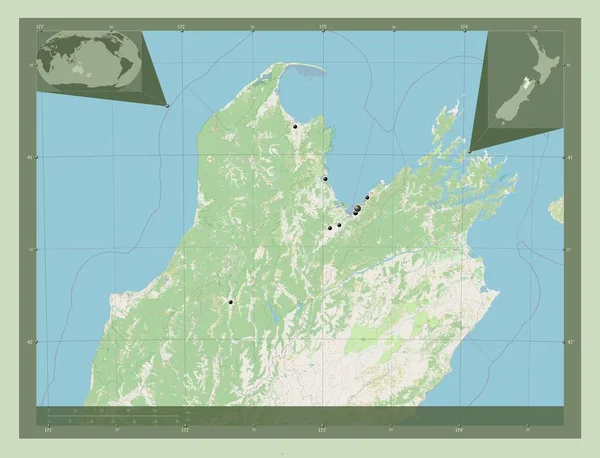 Нельсон Унітарний Орган Нової Зеландії Відкрита Карта Вулиць Розташування Великих — стокове фото