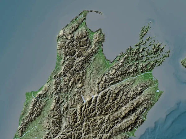 Nelson Autoridad Unitaria Nueva Zelanda Mapa Elevación Coloreado Estilo Wiki —  Fotos de Stock