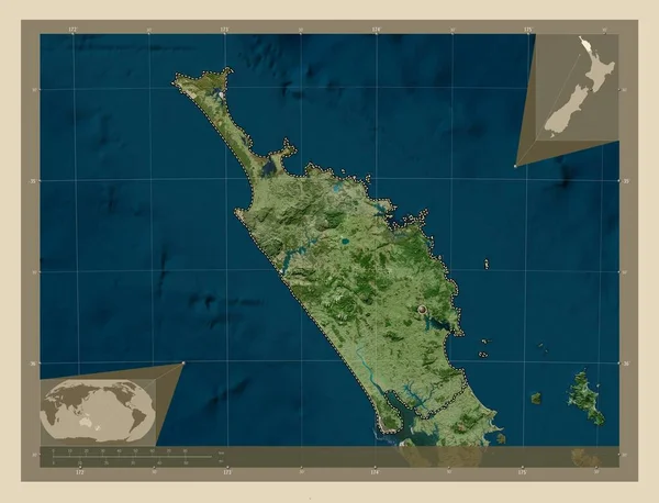 Northland Consejo Regional Nueva Zelanda Mapa Satelital Alta Resolución Mapas —  Fotos de Stock