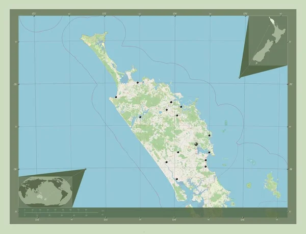 Нортленд Региональный Совет Новой Зеландии Карта Улиц Места Расположения Крупных — стоковое фото