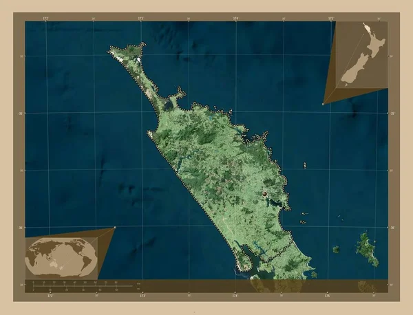Northland Regional Council New Zealand Low Resolution Satellite Map Corner — Stock Photo, Image