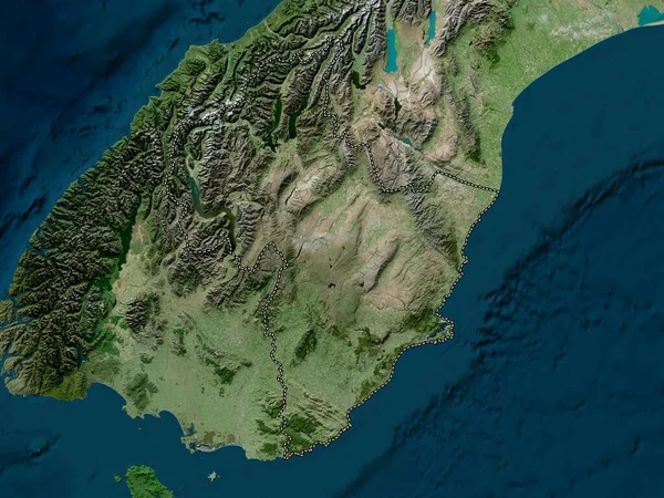 Otago Regionalrat Von Neuseeland Hochauflösende Satellitenkarte — Stockfoto