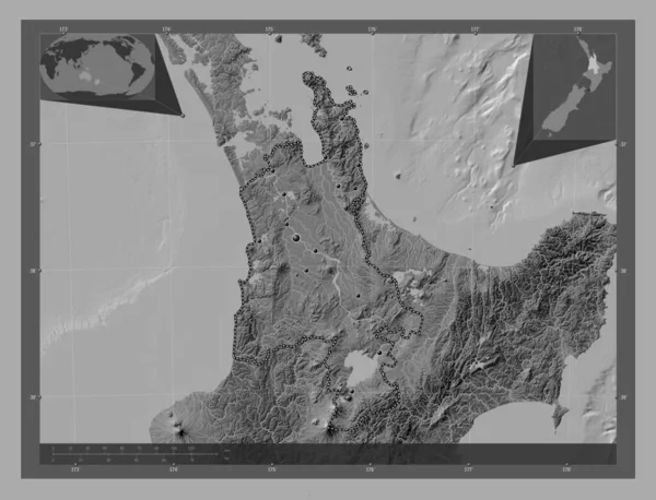 Waikato Consiglio Regionale Della Nuova Zelanda Mappa Dell Elevazione Bilivello — Foto Stock