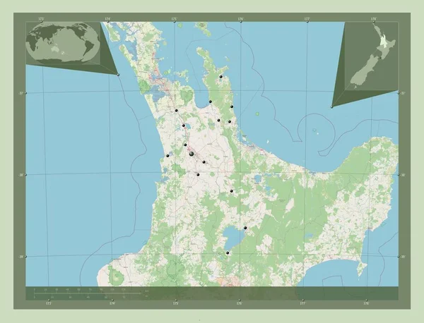 와이카토 뉴질랜드 스트리트 지역의 도시들의 Corner Auxiliary Location — 스톡 사진