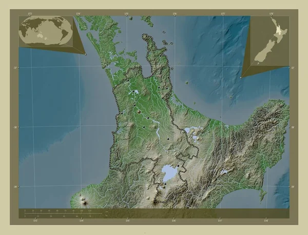 Ваїкато Регіональна Рада Нової Зеландії Висота Карти Забарвлена Вікі Стилі — стокове фото