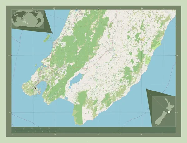 Ουέλινγκτον Περιφερειακό Συμβούλιο Νέας Ζηλανδίας Χάρτης Του Δρόμου Γωνιακοί Χάρτες — Φωτογραφία Αρχείου