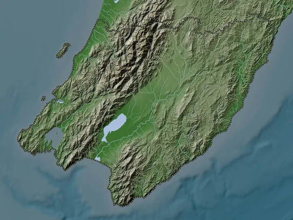 Ουέλινγκτον Περιφερειακό Συμβούλιο Νέας Ζηλανδίας Υψόμετρο Χάρτη Χρωματισμένο Wiki Στυλ — Φωτογραφία Αρχείου