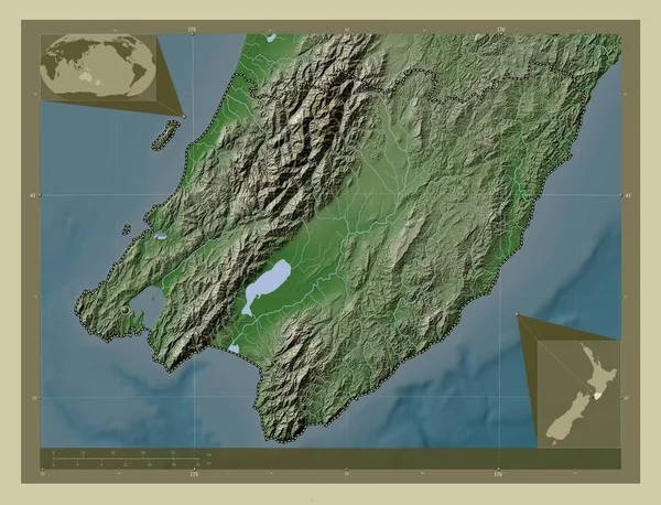 Wellington Consejo Regional Nueva Zelanda Mapa Elevación Coloreado Estilo Wiki —  Fotos de Stock