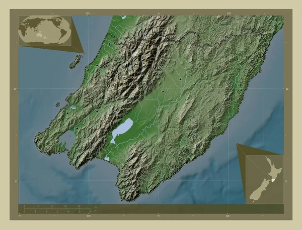 Wellington Regional Council New Zealand Elevation Map Colored Wiki Style — Stock Photo, Image