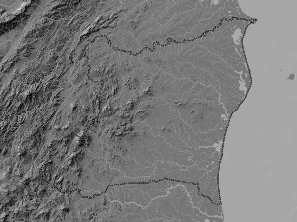 Atlantico Norte Autonomiczny Region Nikaragui Dwupoziomowa Mapa Wysokości Jeziorami Rzekami — Zdjęcie stockowe