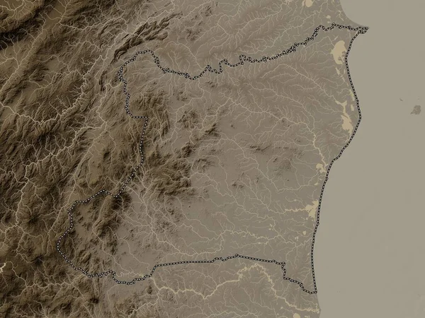 Atlantico Norte Αυτόνομη Περιοχή Της Νικαράγουας Υψόμετρο Χάρτη Χρωματισμένο Τόνους — Φωτογραφία Αρχείου
