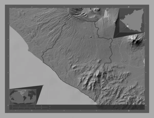 Carazo Departamento Nicaragua Mapa Elevación Bilevel Con Lagos Ríos Mapas —  Fotos de Stock