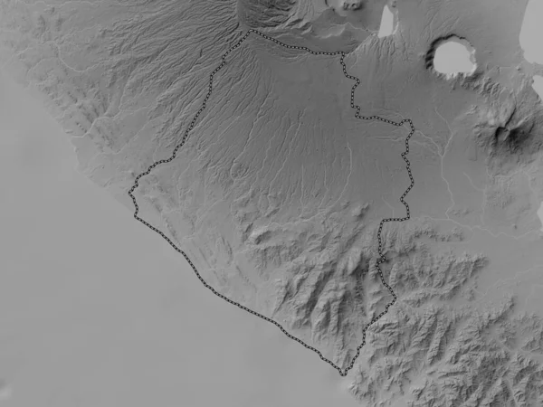 Карасо Департамент Никарагуа Карта Высот Оттенках Серого Озерами Реками — стоковое фото